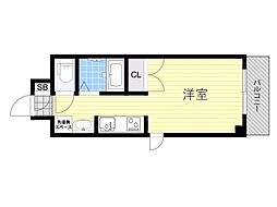 アヴァンセクール江坂 1Kの間取図画像