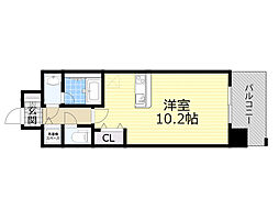 ラドゥセール豊中南 ワンルームの間取図画像