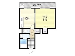 秀和ハイツA棟 1DKの間取図画像