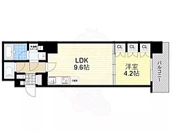 Urbanex江坂広芝 1LDKの間取図画像