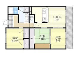 メゾンドール江坂 3LDKの間取図画像