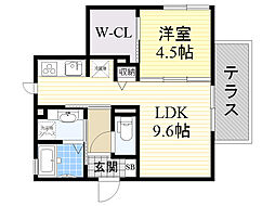 ラフィネ 1LDKの間取図画像