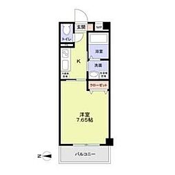 パリオ荘園 1Kの間取図画像