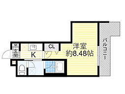 ウェルスクエア池田井口堂 1Kの間取図画像