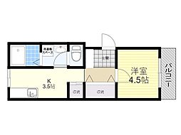 マイウェイトネヤマ 1DKの間取図画像