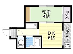 三国鈴木ビル 1DKの間取図画像