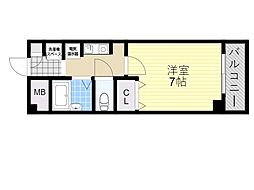 パトリア豊津 1Kの間取図画像