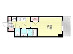 プレサンス東三国駅前グランクラス 1Kの間取図画像