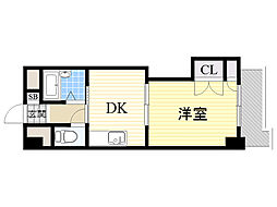 新大阪グランドハイツ北 1DKの間取図画像