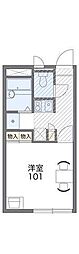 レオパレスクリスタル 1Kの間取図画像