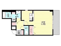 MYBonheur ワンルームの間取図画像
