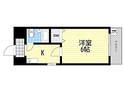 メゾン豊中パート16 1Kの間取図画像