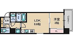 セレニテ新大阪 1LDKの間取図画像