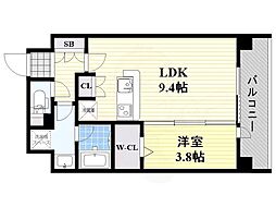 Urbanex江坂広芝 1LDKの間取図画像
