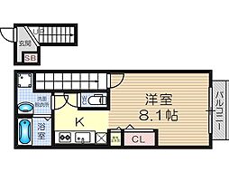 ブレーブエムズ ワンルームの間取図画像