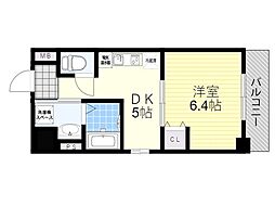 第16関根マンション 1DKの間取図画像