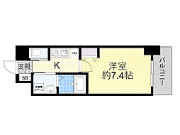 ファーストフィオーレ江坂レガリス 1Kの間取図画像