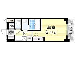 エスリードレジデンス新大阪PRIME 1Kの間取図画像
