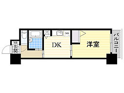ノルデンハイム東三国B棟 1DKの間取図画像
