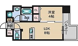 アーバネックス新大阪 1LDKの間取図画像