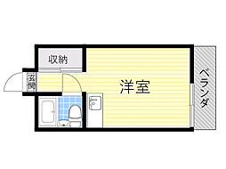 メゾン新大阪 ワンルームの間取図画像