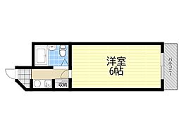パシフィック北野 1Kの間取図画像