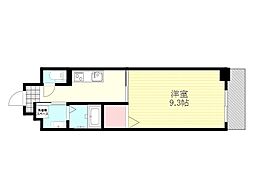 クレール十三 1Kの間取図画像