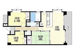 サンマンションアトレ新高 3LDKの間取図画像
