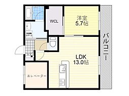 Ncoda 1LDKの間取図画像