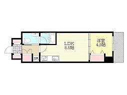 LaCASA新北野 1LDKの間取図画像