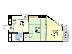 ハイライフ螢ケ池 2DKの間取図画像