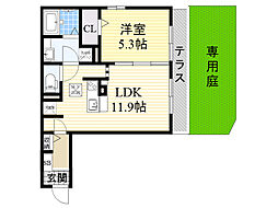 アンブロシア 1LDKの間取図画像