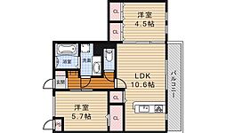 桜楓館 2LDKの間取図画像
