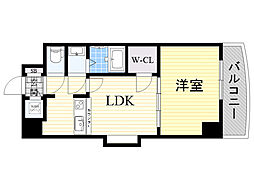ノルデンタワー新大阪 1LDKの間取図画像