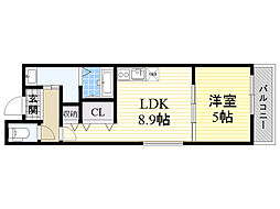 フジパレス池田南2番館 1LDKの間取図画像