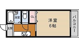 メルベーユ箕面 1Kの間取図画像