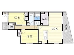 ロイヤル豊中千里園 2LDKの間取図画像