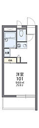 レオパレスキッショー 1Kの間取図画像