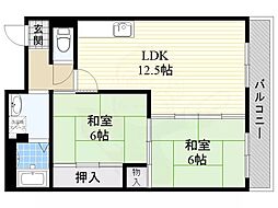 ジュエル曽根3 2LDKの間取図画像