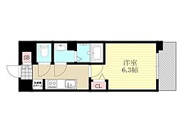プレサンスブルーム東三国 1Kの間取図画像