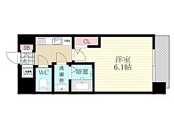 エスリードレジデンス新大阪PRIME 1Kの間取図画像