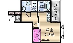 カルムカガワ2 ワンルームの間取図画像