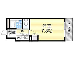 シンフォニーレジデンス柴原 1Kの間取図画像