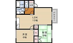 ゆずりはサンハイツ 2LDKの間取図画像