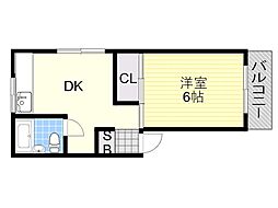 レオンコート2 1DKの間取図画像
