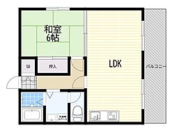 パールマンション2ND 1LDKの間取図画像