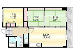 パルハセトン十三 3LDKの間取図画像