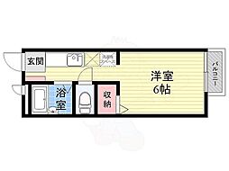 パナハイツ美園 1Kの間取図画像