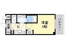 COMFORIA江坂広芝町 1Kの間取図画像