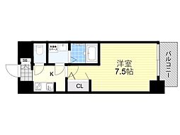 Sレジデンス新大阪ウエスト 1Kの間取図画像